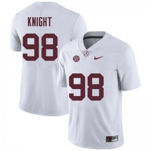 NCAA Men's Alabama Crimson Tide #98 Preston Knight Stitched College Nike Authentic White Football Jersey OZ17X68RN